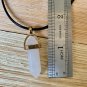 Rose Quartz Crystal Healing Point Pendant Necklace Black Adjustable Cord Chain