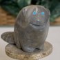 Zuni Beaver Fetish Carving Turquoise Inlay Eyes Smiling Face Delvin Leekya 3.25"