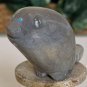 Zuni Beaver Fetish Carving Turquoise Inlay Eyes Smiling Face Delvin Leekya 3.25"