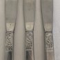 3 WM Dalton Oneida BROOKWOOD Dinner Knives Brushed Stainless Knife 8.5" Vintage