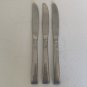 3 WM Dalton Oneida BROOKWOOD Dinner Knives Brushed Stainless Knife 8.5" Vintage