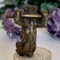 Antique Vienna Bronze Bear With Bar Figurine Victorian Dancing Bear Figure 2.2"