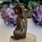 Antique Vienna Bronze Bear With Bar Figurine Victorian Dancing Bear Figure 2.2"