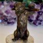 Antique Vienna Bronze Bear With Bar Figurine Victorian Dancing Bear Figure 2.2"