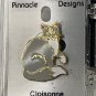 Enamel White & Grey Cat Pin Brooch Gold Cloisonn&Atilde;&copy; Vintage Fluffy Kitty Animal