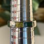 Avon Stackable Enamel Silver Plated Ring Band Green Yellow Enamel Inlay Size 7.5