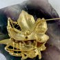KC Kenneth Cole Enamel Leaf Pin Brooch Ornate Fall Colors Maple Leaves Signed 2"