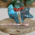 Zuni Turquoise Eagle Bird Fetish Red Coral Turquoise Bundle Shell Arrowhead 1.4"