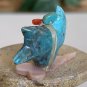 Zuni Turquoise Eagle Bird Fetish Red Coral Turquoise Bundle Shell Arrowhead 1.4"