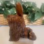 Bill Neely Walnut Wood Bird Hand Carved Sculpture Manzanita Burl Wood Base 4.1"