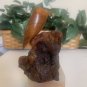 Bill Neely Walnut Wood Bird Hand Carved Sculpture Manzanita Burl Wood Base 4.1"