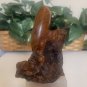 Bill Neely Walnut Wood Bird Hand Carved Sculpture Manzanita Burl Wood Base 4.1"