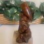 Bill Neely Walnut Wood Bird Hand Carved Sculpture Manzanita Burl Wood Base 4.1"