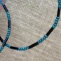 Green Jadeite Pendant Necklace Marquise Hematite Beaded Turquoise Beads 24" VTG