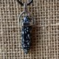 Snowflake Obsidian Point Pendant Necklace Crystal Healing Stone Cord Chain 20"