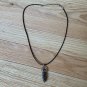 Snowflake Obsidian Point Pendant Necklace Crystal Healing Stone Cord Chain 20"