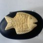 Vintage Natural Bone Carved Fish Fetish Bead Drilled Swimming Tropical Fish 1.5"