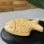Vintage Natural Bone Carved Fish Fetish Bead Drilled Swimming Tropical Fish 1.5"