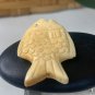 Vintage Natural Bone Carved Fish Fetish Bead Drilled Swimming Tropical Fish 1.5"