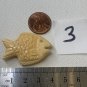Vintage Natural Bone Carved Fish Fetish Bead Drilled Swimming Tropical Fish 1.5"