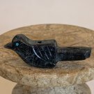 Zuni Carved Bird Fetish Bead Drilled Stone Native American Animal Carving 1.1”