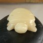 Yellow Jade Carved Sea Turtle Figurine Miniature Stone Animal Carving Mini 1.4"