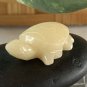 Yellow Jade Carved Sea Turtle Figurine Miniature Stone Animal Carving Mini 1.4"
