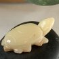 Yellow Jade Carved Sea Turtle Figurine Miniature Stone Animal Carving Mini 1.4"