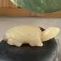 Yellow Jade Carved Sea Turtle Figurine Miniature Stone Animal Carving Mini 1.4"