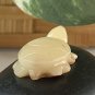 Yellow Jade Carved Sea Turtle Figurine Miniature Stone Animal Carving Mini 1.4"