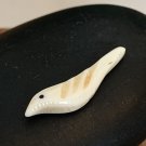 Vintage Natural Bone Carved Bird Fetish Bead Drilled Native American Animal .9"