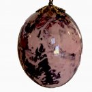 Ceramic Egg Ornament Hanging Easter Decoration Hand Painted Pink Purple on Chain