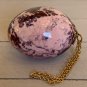 Ceramic Egg Ornament Hanging Easter Decoration Hand Painted Pink Purple on Chain