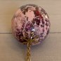Ceramic Egg Ornament Hanging Easter Decoration Hand Painted Pink Purple on Chain