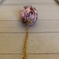 Ceramic Egg Ornament Hanging Easter Decoration Hand Painted Pink Purple on Chain