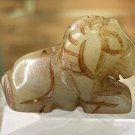 Chinese Hetian Jade Ram Pendant Bead Hand Carved Miniature Animal VTG 1"x.8" 7g