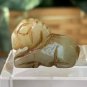 Chinese Hetian Jade Ram Pendant Bead Hand Carved Miniature Animal VTG 1"x.8" 7g