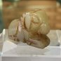 Chinese Hetian Jade Ram Pendant Bead Hand Carved Miniature Animal VTG 1"x.8" 7g
