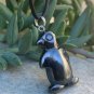 PUFFY Hematite Penguin Pendant Necklace Shiny Polished Black Bird Unisex Jewelry