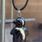 PUFFY Hematite Penguin Pendant Necklace Shiny Polished Black Bird Unisex Jewelry