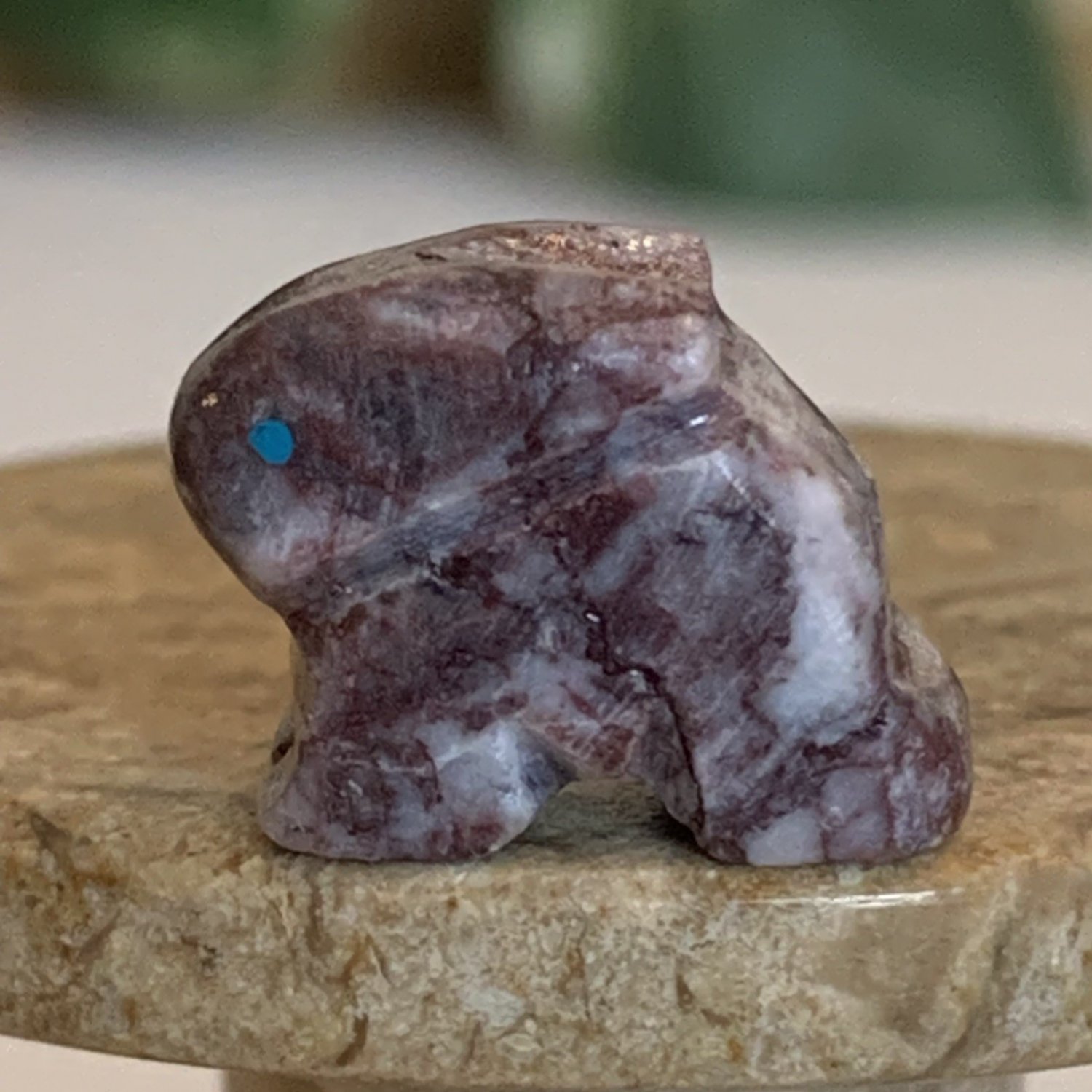 Zuni Hand Carved Rabbit Fetish Bead Drilled Stone Native American Animal Bunny