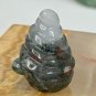 MINI African Bloodstone Carved Gnome Figurine Stone Carving Miniature Crystal 1"