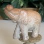 Soapstone Hand Carved Elephant Figurine Carving Baby Animal Statue Figure 4"x 3"