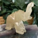 Onyx Calcite Elephant Figurine Hand Carved Stone Zoo Safari Animal Carving 2.5" Onyx Calcite Elephant Figurine Hand Carved Stone Zoo Safari Animal Carving 2.5"