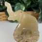 Onyx Calcite Elephant Figurine Hand Carved Stone Zoo Safari Animal Carving 2.5"