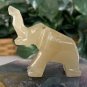 Onyx Calcite Elephant Figurine Hand Carved Stone Zoo Safari Animal Carving 2.5"
