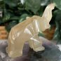 Onyx Calcite Elephant Figurine Hand Carved Stone Zoo Safari Animal Carving 2.5"
