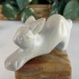 Large Soapstone Carved Rabbit Figurine Stone Bunny Carving Animal Figure Pet 4&acirc;��