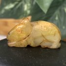 Antique Chinese Yellow Jade Rat Pendant Bead Hand Carved Animal Carving 1.1"x .5