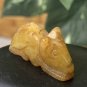 Antique Chinese Yellow Jade Rat Pendant Bead Hand Carved Animal Carving 1.1"x .5